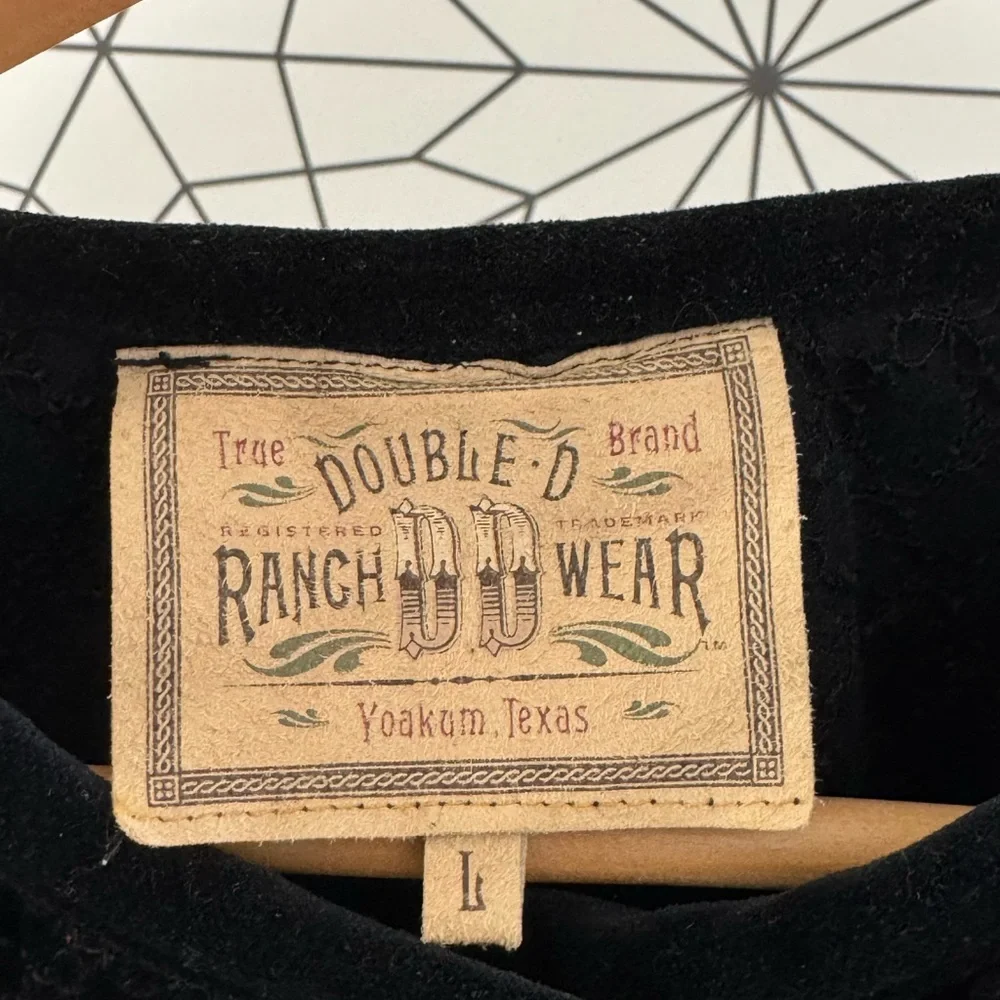 Vintage Double D Ranch Wear Black Velvet Jacket | Silver Concho Buttons - Picture 2 of 3